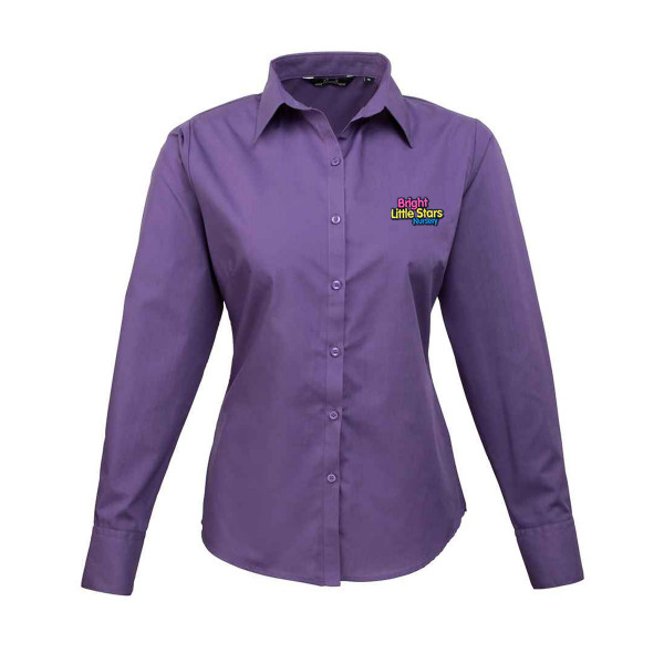 Staff Long Sleeve Purple Womens Blouse ( PR300)