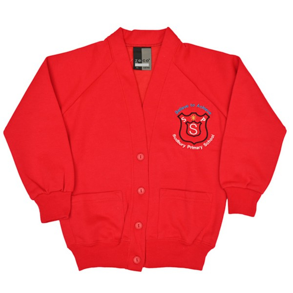 Sudbury Girls Sweatshirt Cardigan (Red)