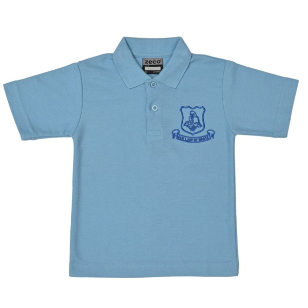 Our Lady of Grace Nursery/Reception & Infant PE Polo Shirt (Uneek - Sky)