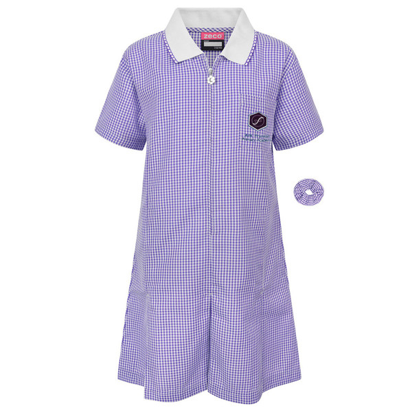 Ark Franklin Girls Summer Dress (Purple/White check)