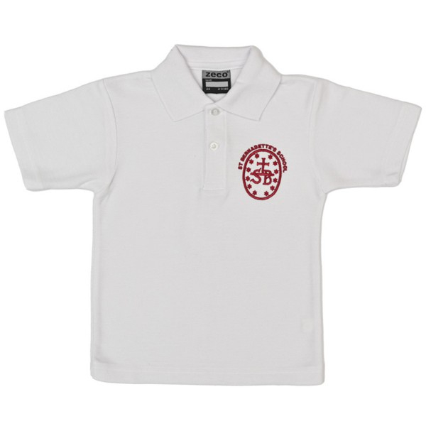 St Bernadettes PE Polo Shirt (White)