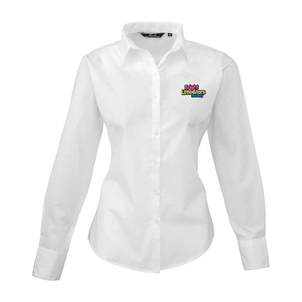 Managers Long Sleeve White Women's Blouse (PR300)