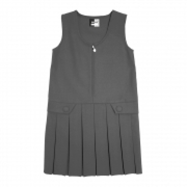 Girls Pinafore (Grey/Navy)