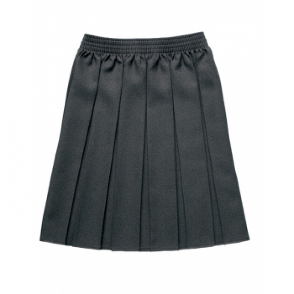 Girls Skirt - Box Pleat (Grey/Navy)