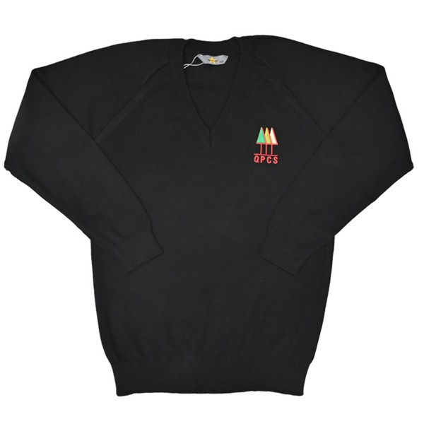 QPCS Knitted Jumper with Logo (Black)