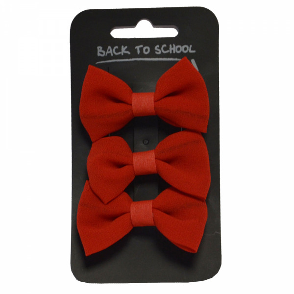 Bow Hair Clips (Red)