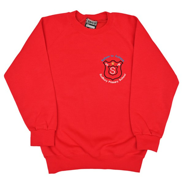 Sudbury Boys & Girls Sweatshirt/Crew-neck (Red)