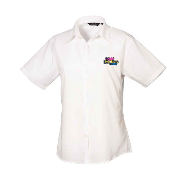 Managers Short Sleeve White Womens Blouse (PR302)