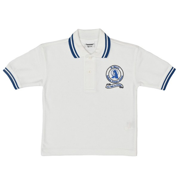St Mary's (Kilburn) PE Polo Shirt (White/Blue)