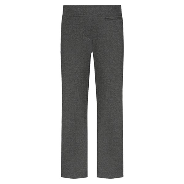 Girls Comfort Fit Junior Trousers (Grey - Wider Fit)