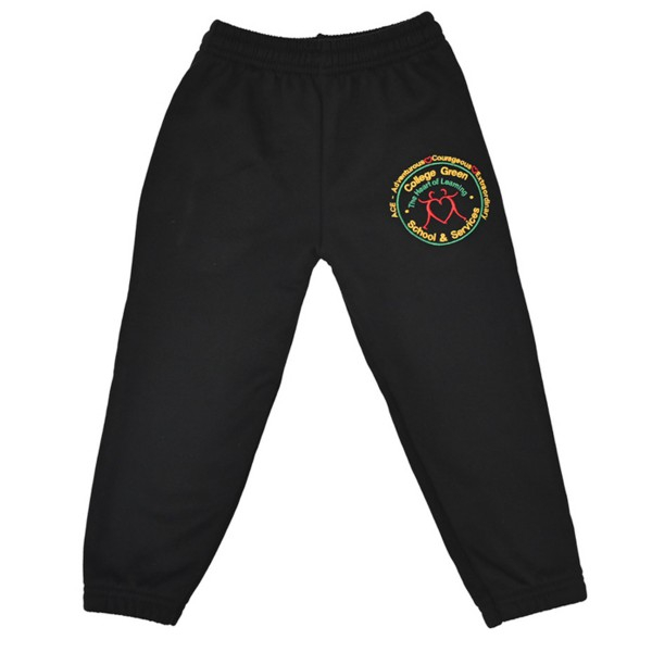 College Green Jogging Bottoms (Black)