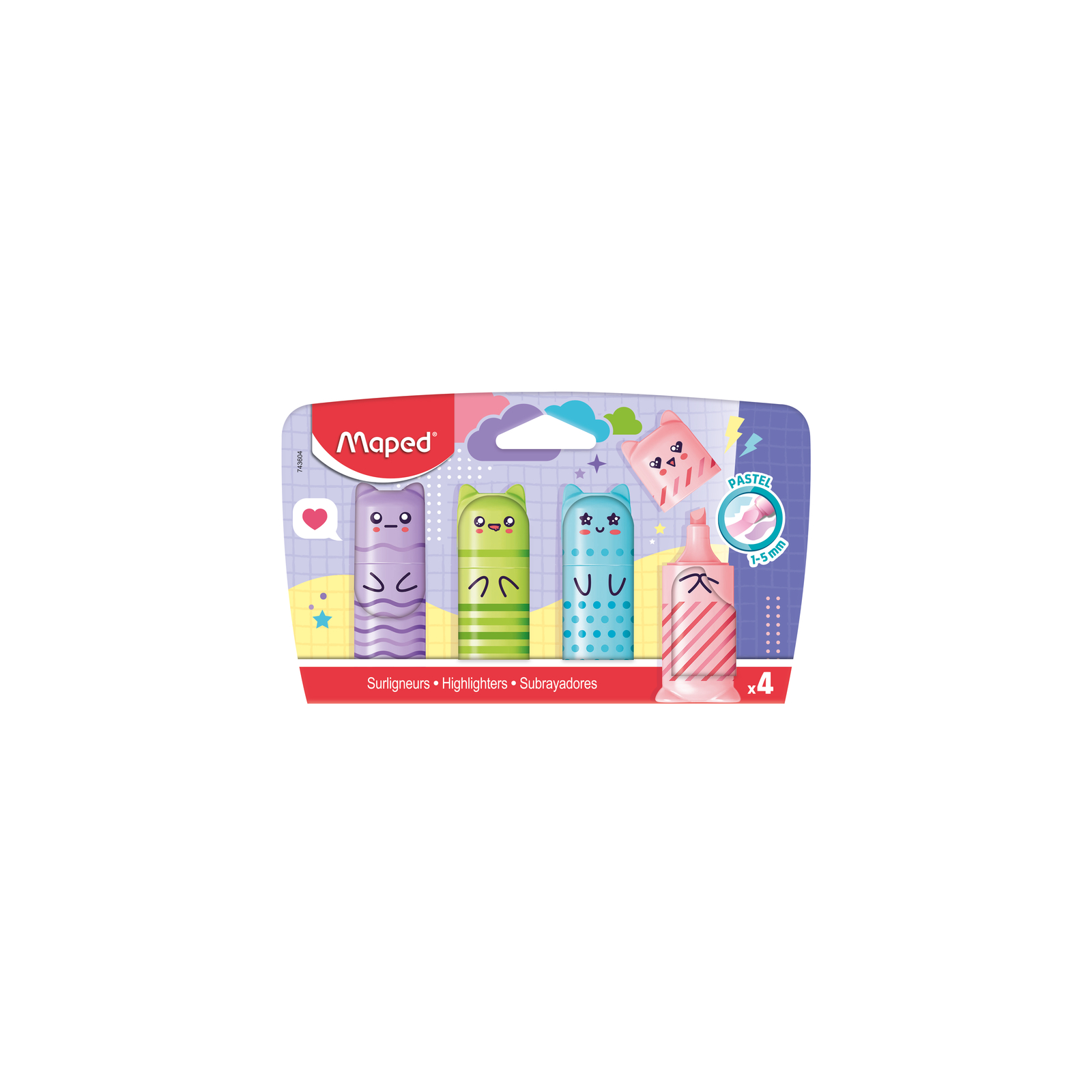 Maped Mini Pastel Highlighter set of 4