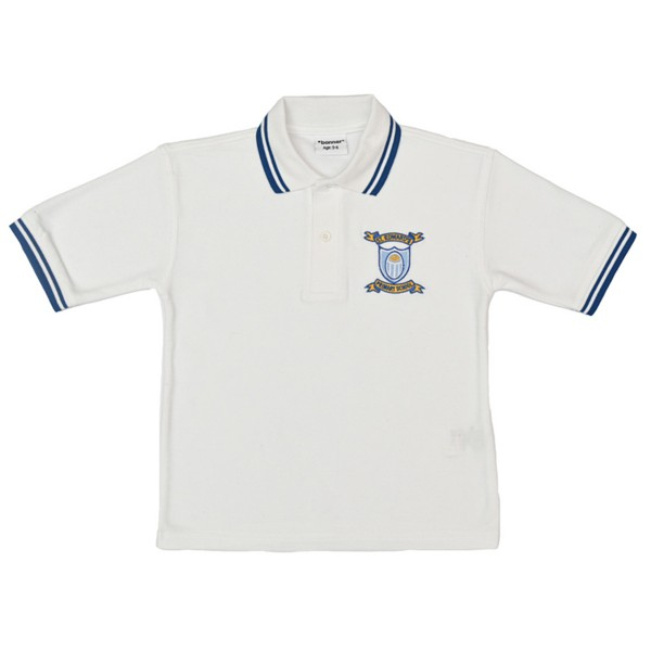 St Edward's Polo Shirt (White/Blue) for PE, Nursery & Reception