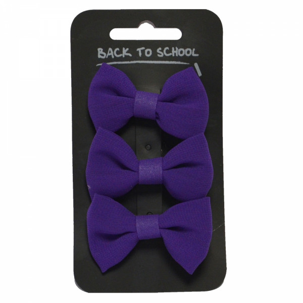 Bow Hair Clips (Purple)
