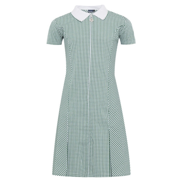 Girls Summer Dress (Green/White check)