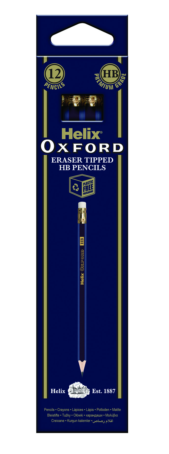 Helix Oxford Eraser Tip HB Pencils- Pack of 12