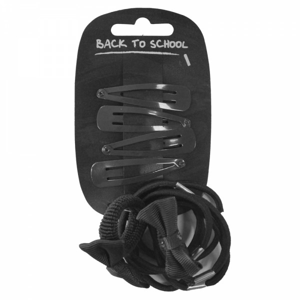 Bows Clips & Hair Bobbles (Black)