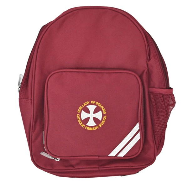 Our Lady of Dolours Infant Backpack (Maroon)