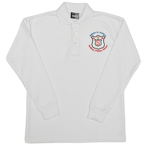 Sudbury long sleeve polo shirt (White) ZECO