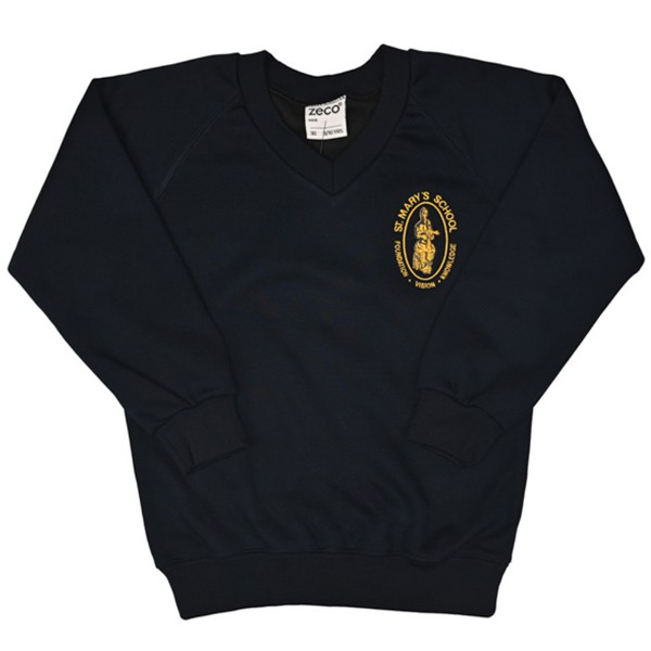 St Mary's C of E  (Willesden) V-neck Sweatshirt  - Navy Blue