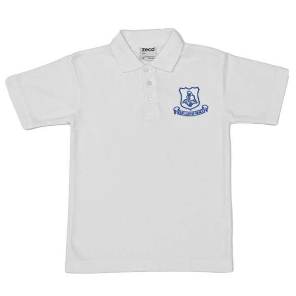 Our Lady of Grace Boys Summer Polo Shirt (White)