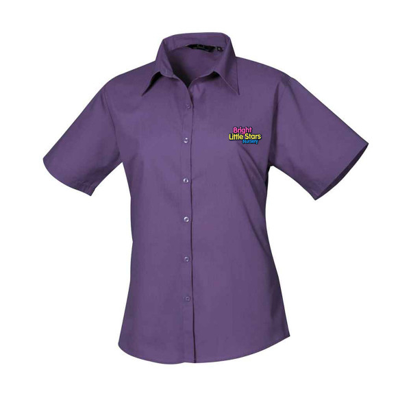 Staff Short Sleeve Womens Purple Blouse (Pr302)